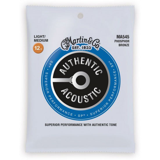 Martin MA545 Authentic Acoustic Superior Performance 92/8 Ph. Bronze Guitar Strings - Light/Med 12.5-55