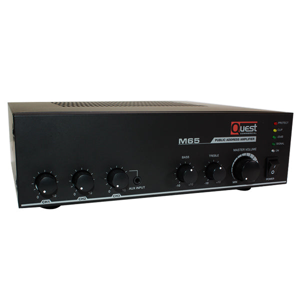 Quest M65 - 65W Mixer Amplifier 4ohm, 8ohm or 25V/70V