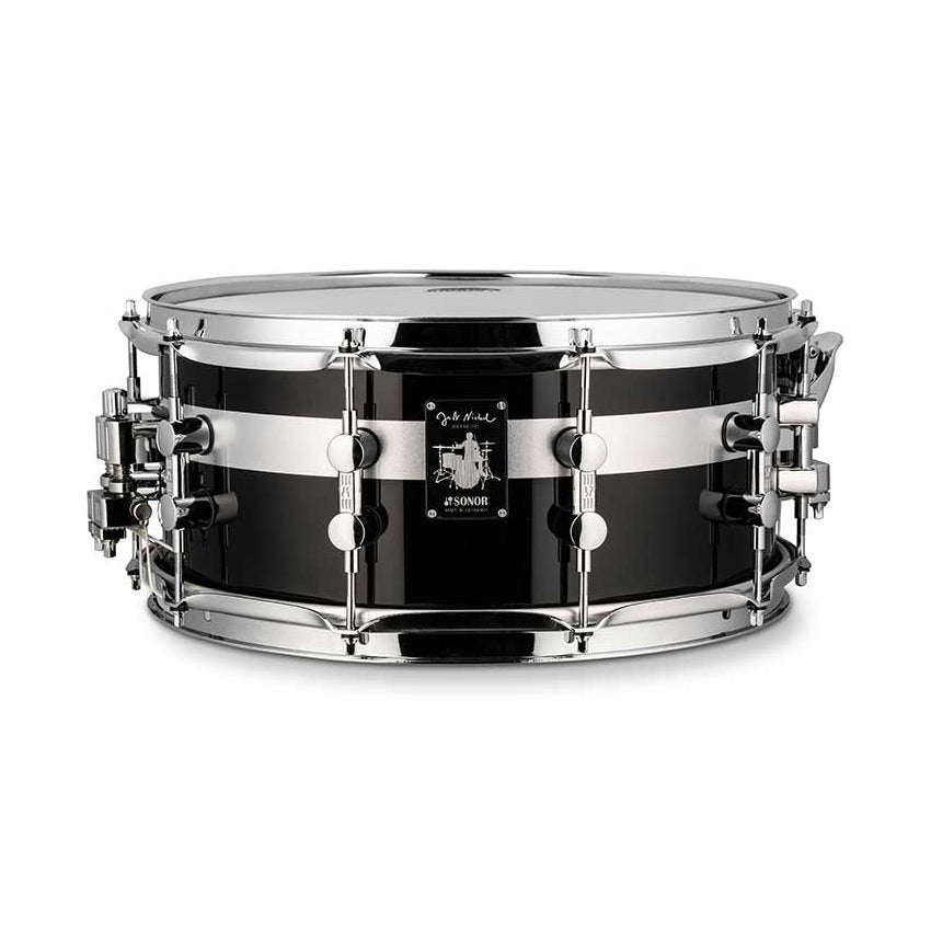 Sonor SSD 14x6.25 JN SDW Jost Nickel Snare Drum - High Gloss Piano Black with Silver Stripe