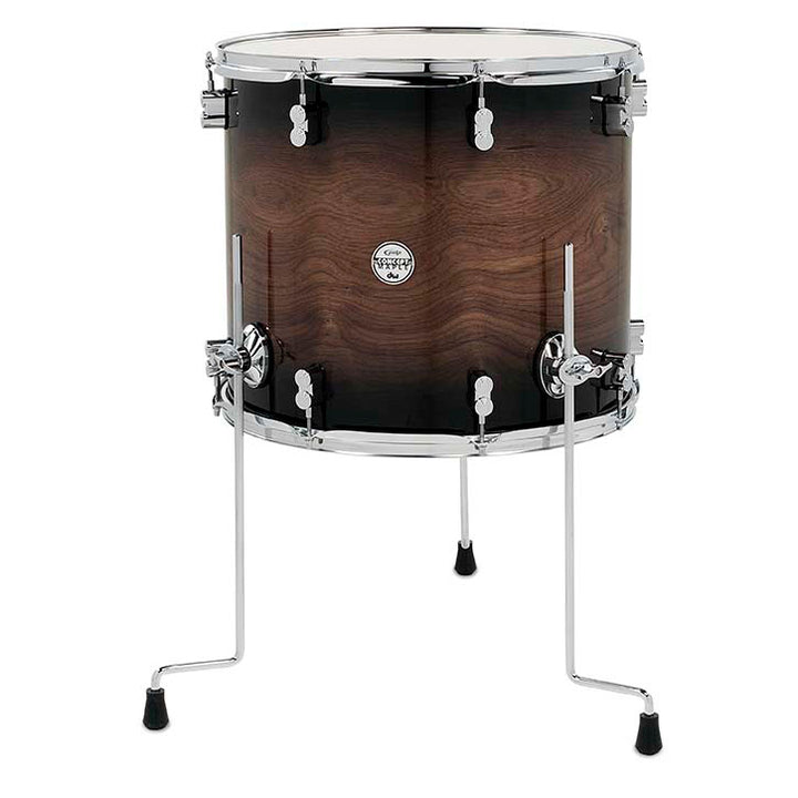 PDP Concept Exotic Series Floor Tom (16x18) Maple w/ Chrome Hardware - Walnut to Charcoal Burst