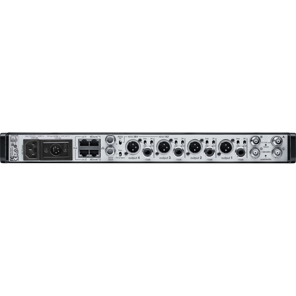 Shure AD4Q-DC Axient Digital Four-Channel Wireless Receiver with DC Power Module (A: 470 to 636 MHz)