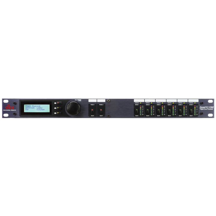 DBX 1260 12x6 Digital Zone Processor - 12 Inputs (2 Mic/line + 8 stereo line + SPDIF), front panel control