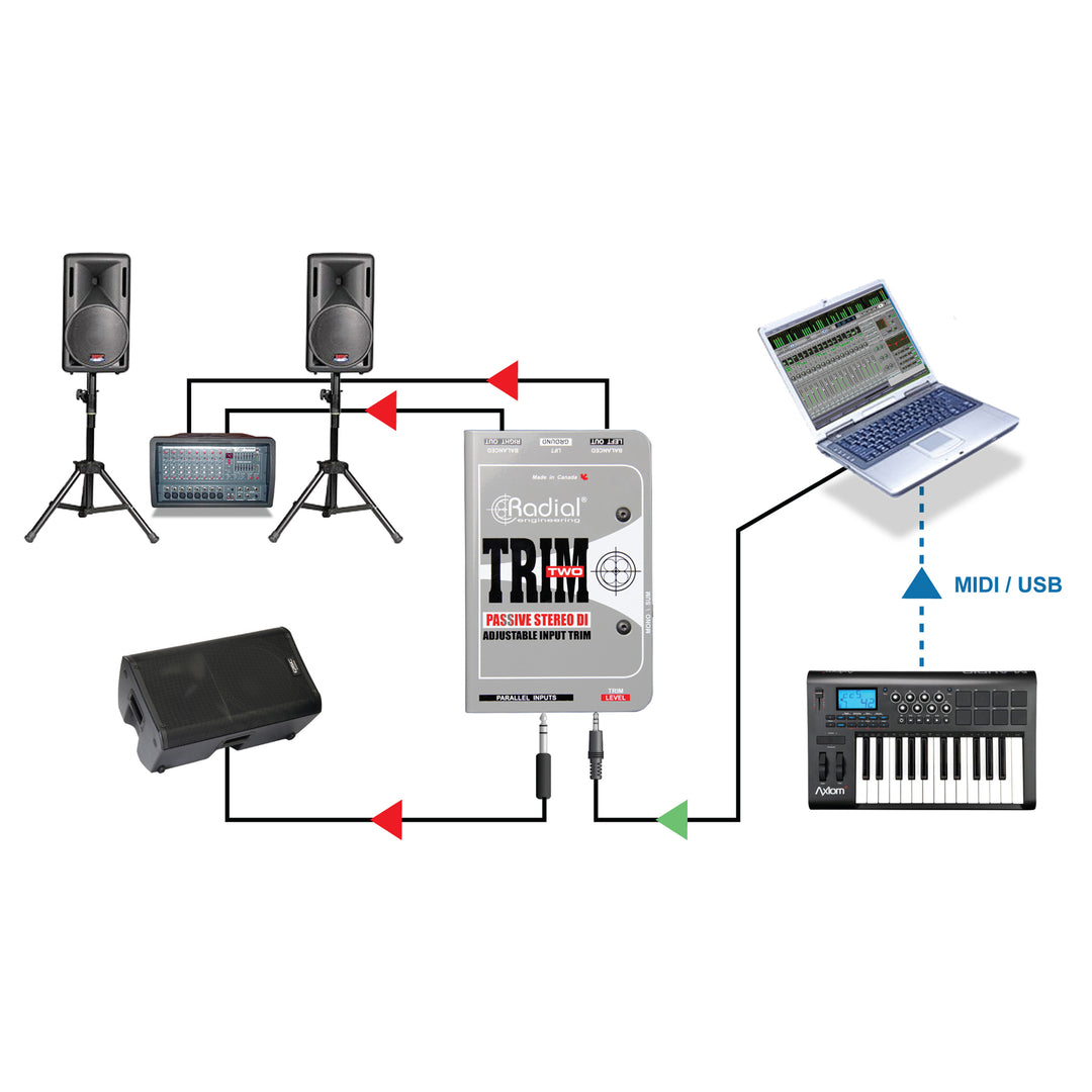 Radial Trim-Two Stereo DI with Volume Control