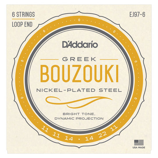 D'Addario EJ97-6 - SET BOUZOUKI GREEK NICKEL 6STR