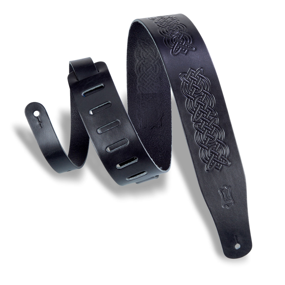 Levy's MV26CK-BLK Veg-Tan Leather Guitar Strap - Black