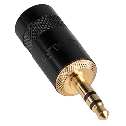 Neutrik NYS231BG-LL - Black Stereo 3.5mm Mini-Plug w/ Gold Contacts & 8 mm Boot