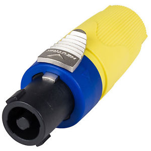 Neutrik NL4FX-4 - Yellow SPX Speakon Connector -4 Pole 50 Amp Version