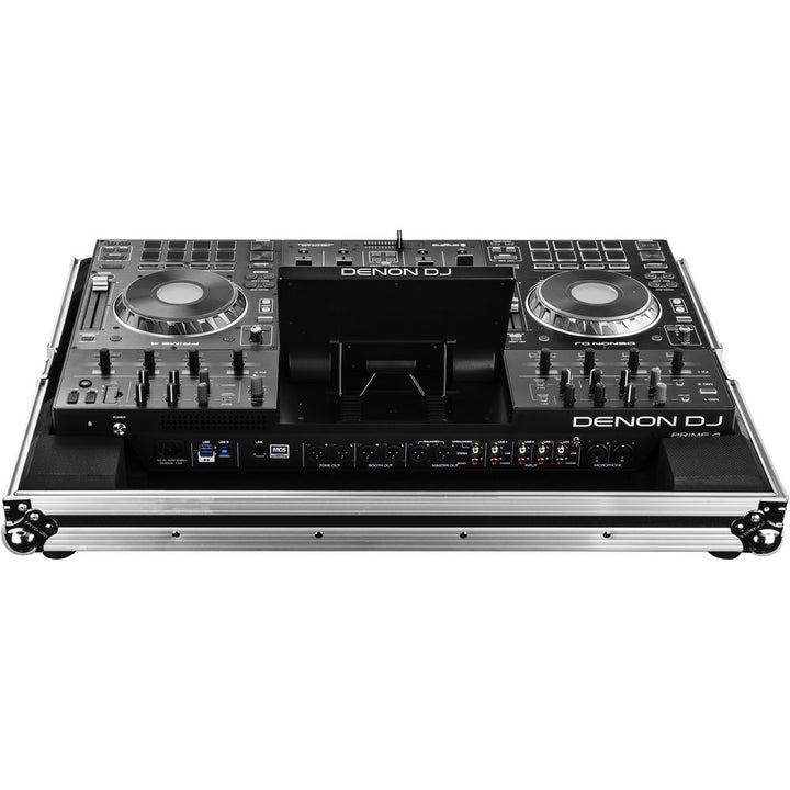 Odyssey FZDNPRIME4 Flight Zone Case for Denon Prime 4 DJ Controller System - Silver and Black