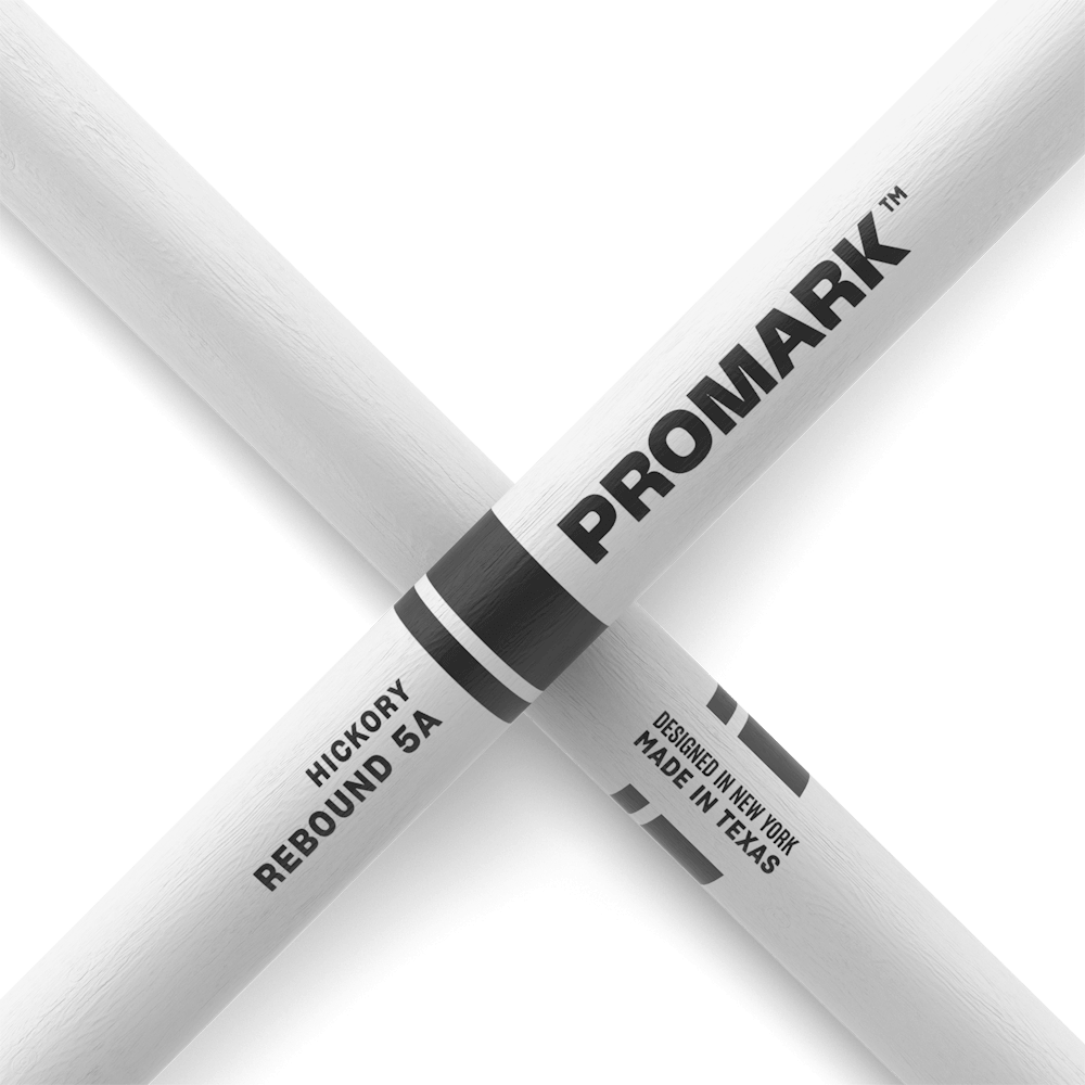Promark RBH565AW-WHITE-Promark Rebound 5A Acorn Tip White Drumsticks