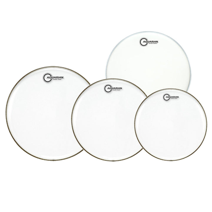 Aquarian-CC-A-  Aquarian Classic Clear Tom Drumhead Pre-Pack 10, 12, 14