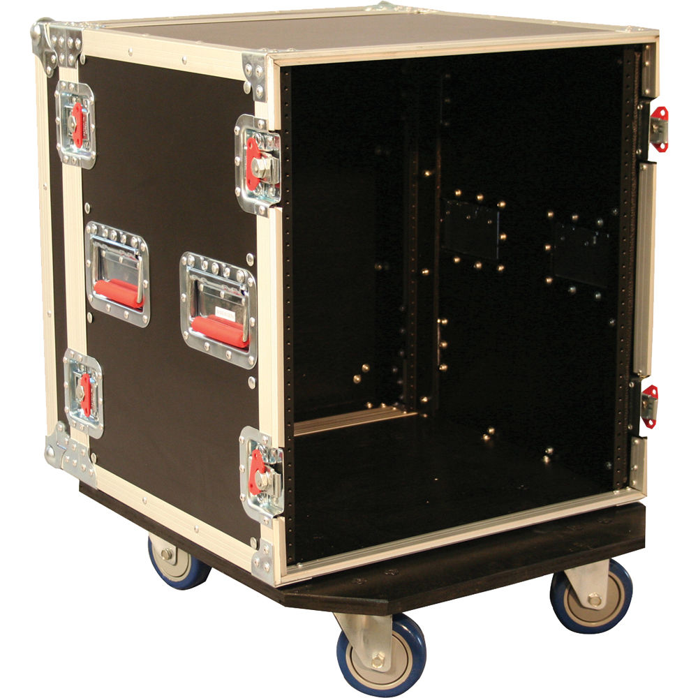 Gator G-Tour 12U Cast 12 Space 19'' Flight Rack w/ Casters, (2 locking)