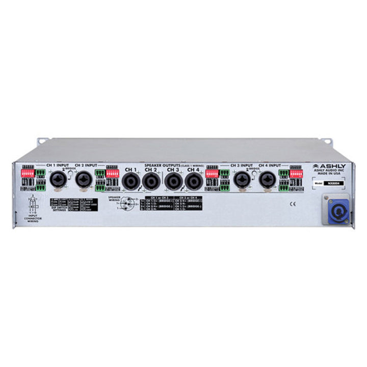 Ashly nX Series NX8004 4-Channel 800W Power Amplifier with Programmable Outputs