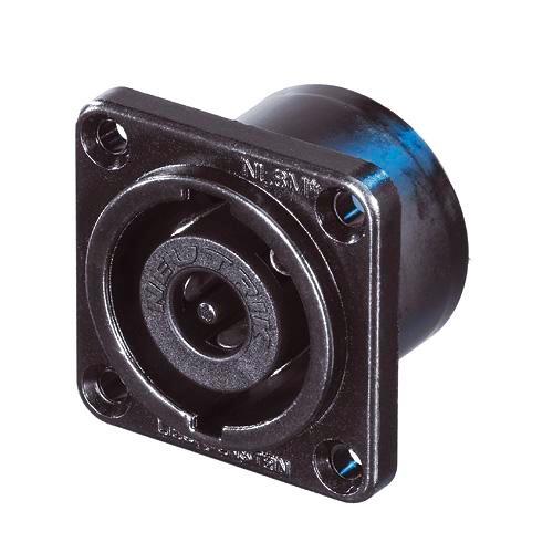 Neutrik NL8MPR-BAG - 8 Pole Speakon Cabinet Mount -Black NL8MPR -Silver Contacts