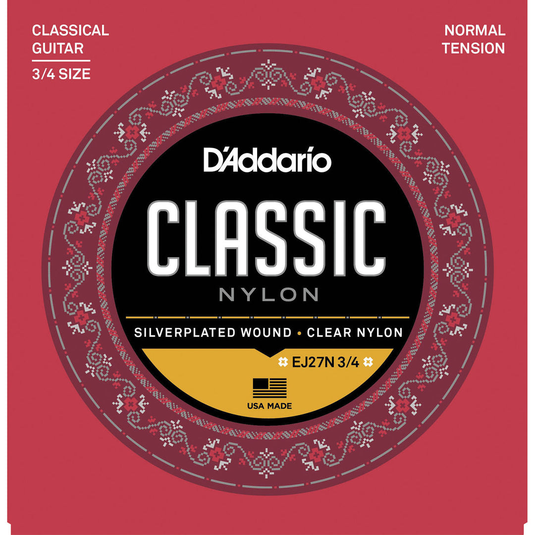 D'Addario EJ27N 3/4 - SET CLR/SILVER NORM 3/4 GTR