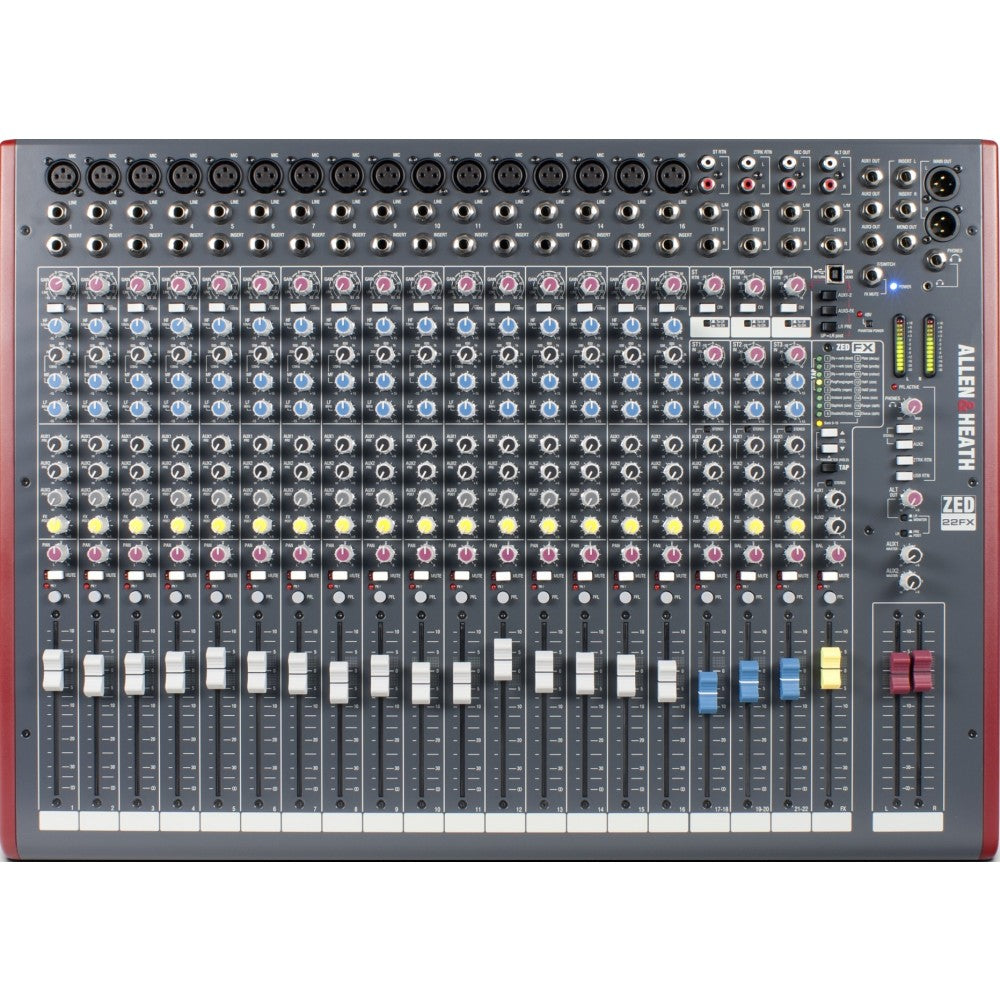 Allen & Heath ZED-22FX Mixer - 16 Mono / 3 Stereo with USB