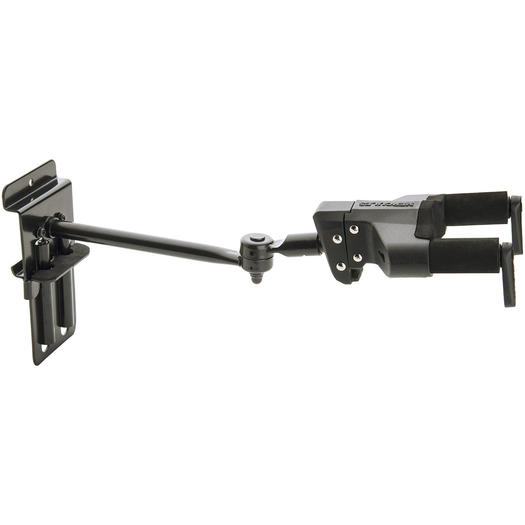 Hercules Stands GSP50SB+ Deluxe Adjustable Slat-Wall Guitar Hanger w/ Long Swivel Arm