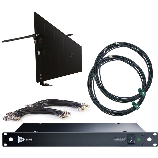 RF Venue DISTRO9 HDR w/ DFIN Antenna Distribution Bundle - Black
