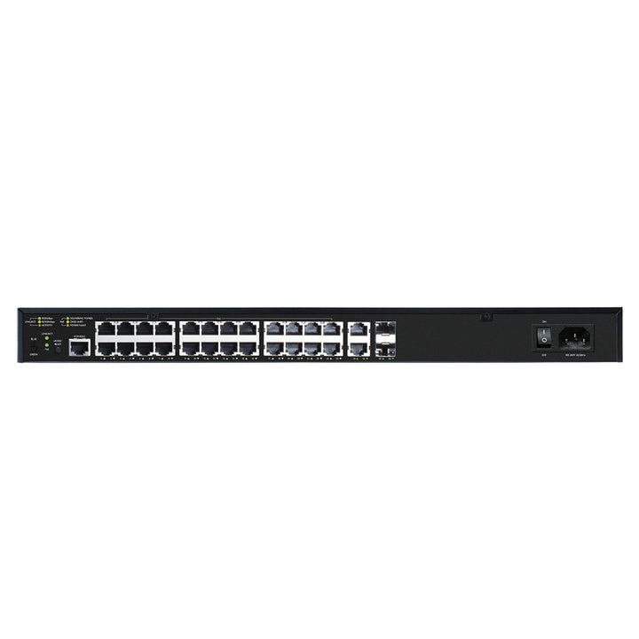 BZBGEAR - 26-port/24 PoE+ Gigabit Managed Switch Preconfigured for BG VOP Series