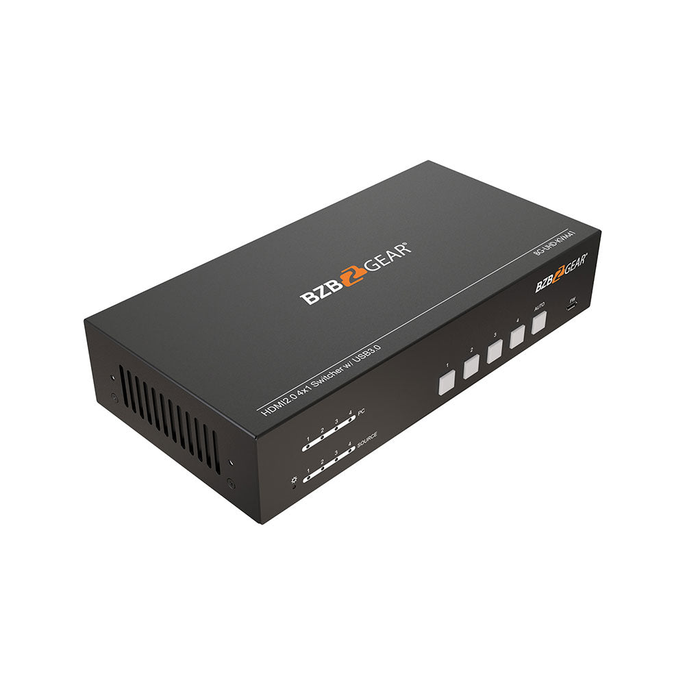 BZBGEAR - 4-Port Conference Room HDMI USB3.0 4K HDR 60Hz KVM Presentation Switcher