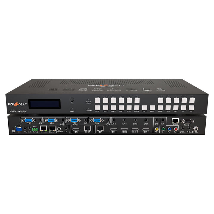 BZBGEAR - 11X2 Presentation Scaler Switcher w/VGA/HDMI/YPbPr/CV/HDBaseT Input and Output