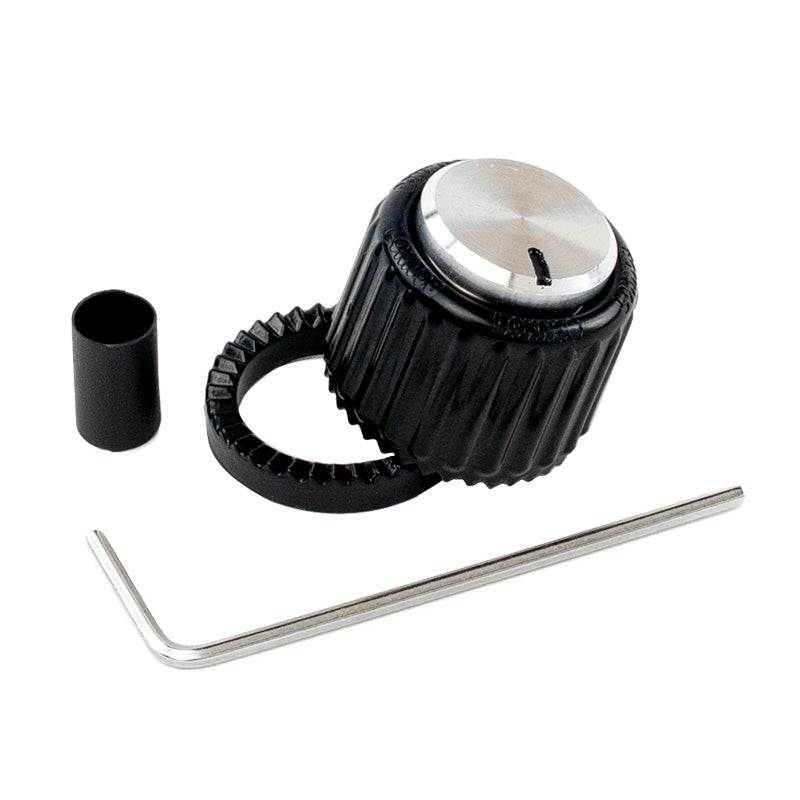 D'Addario Loknob Plastic Knob - Large, Black/Silver