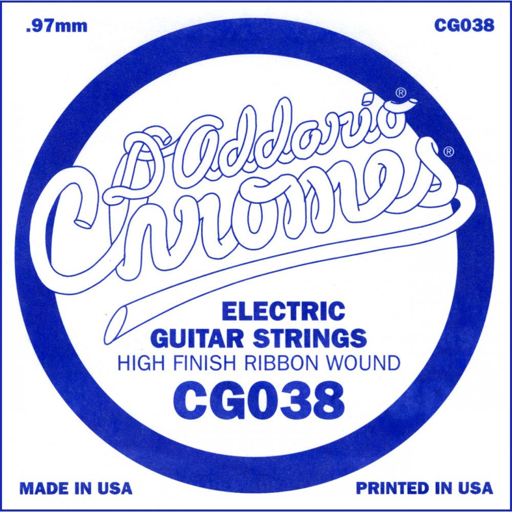 D'Addario CG038 - SINGLE CHROMES FLAT WND 038