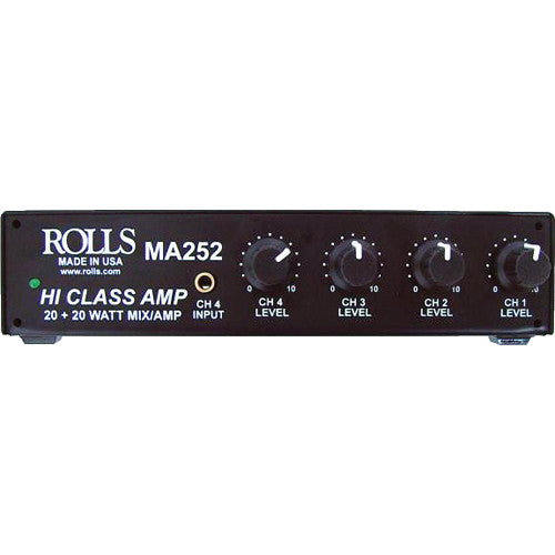 Rolls MA252 Stereo 20 Watt Mixer Amp 3-RCA's & 1-XLR