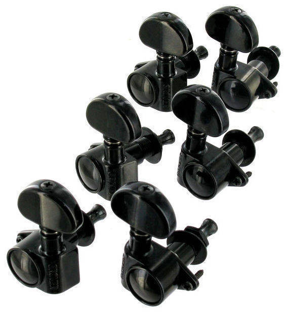 Gibson Set of 6 Grover Machine Heads - black chrome