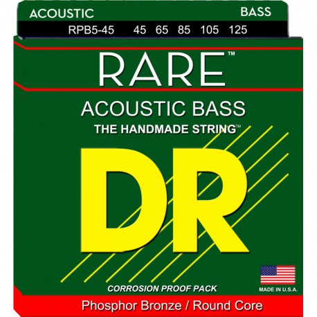 DR Strings RPB5-45 (Medium 5's) - RARE - Phosphor Bronze Bass: 45, 65, 85, 105, 125