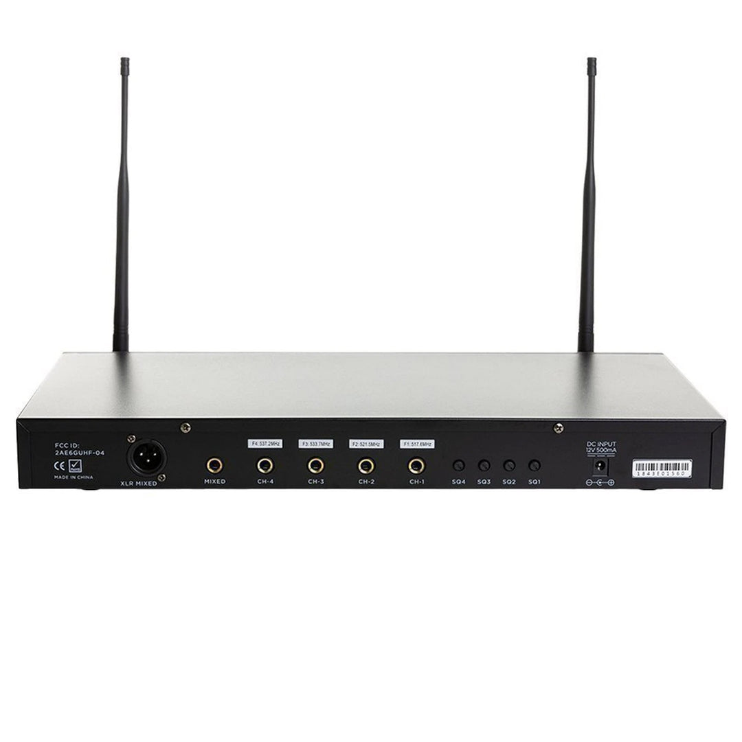 Gemini UHF-04M Four-Channel UHF Wireless Microphone System - Handheld Vocal