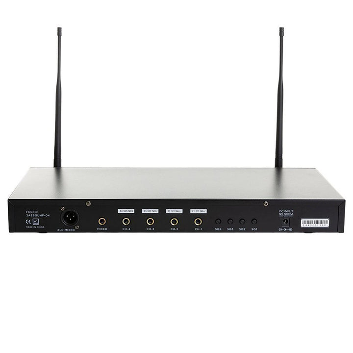 Gemini UHF-04M Four-Channel UHF Wireless Microphone System - Handheld Vocal
