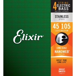 Elixir 14677 Electric Bass String NanoWeb Coated 45/105