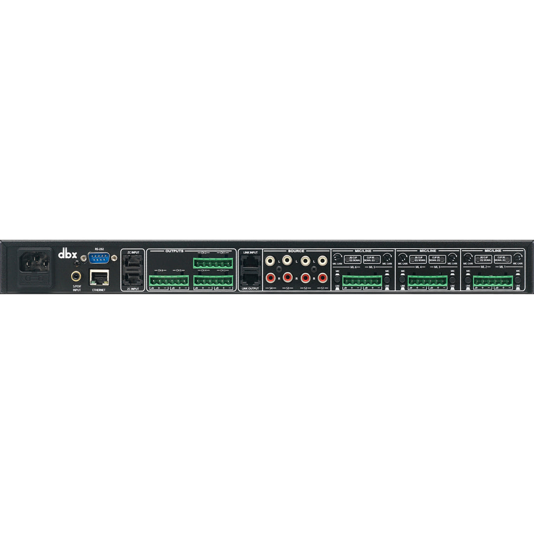DBX 1260m 12x6 Digital Zone Processor - 12 Inputs (6 Mic/line + 4 stereo line + SPDIF), front panel control
