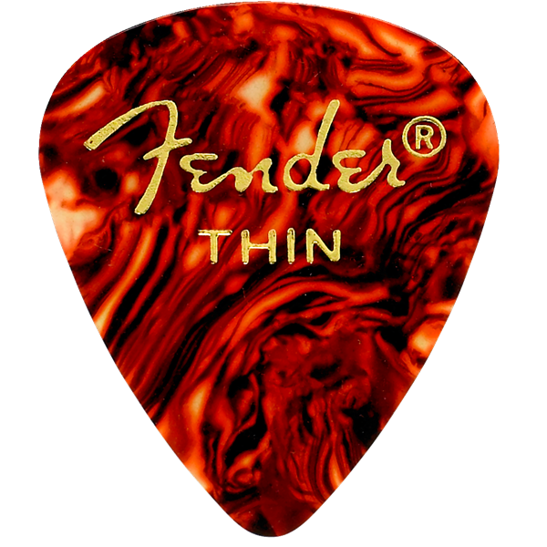 Fender 451 Shape Classic Celluloid Picks (12 Count) - Tortoise Shell
