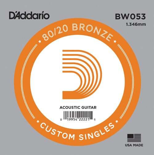 D'Addario BW053 - SINGLE 80/20 BRONZE WND 053