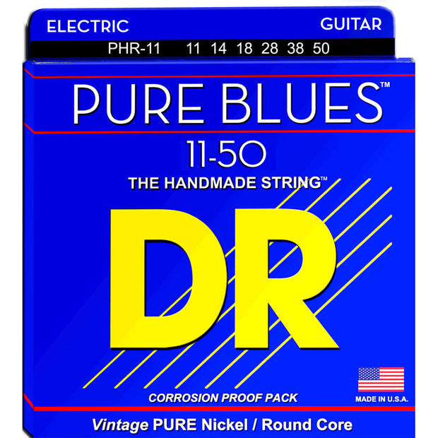 DR Strings PHR-11 (Heavy) - PURE BLUES Pure Nickel Electric: 11, 14, 18, 28, 38, 50
