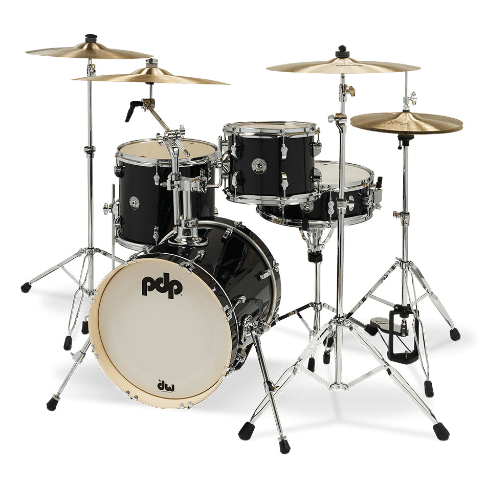 PDNY1604BO- PDP New Yorker 4-Piece Kit FinishPly Shell Pack (14x16 w/ BDM, 8x10, 12x13FT, 5x14 Snare) - Black Onyx Sparkle