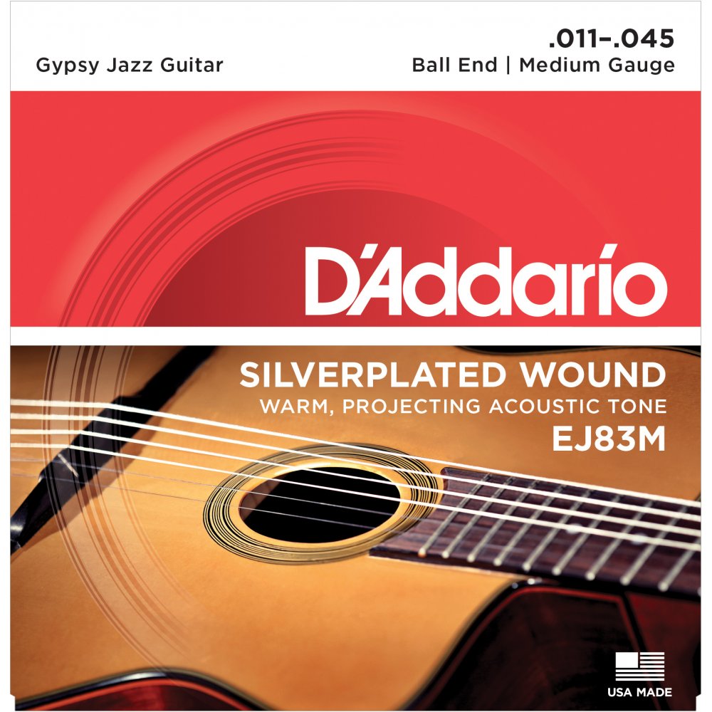 D'Addario EJ83M - SET GYPSY JAZZ SLVR WND MEDIUM