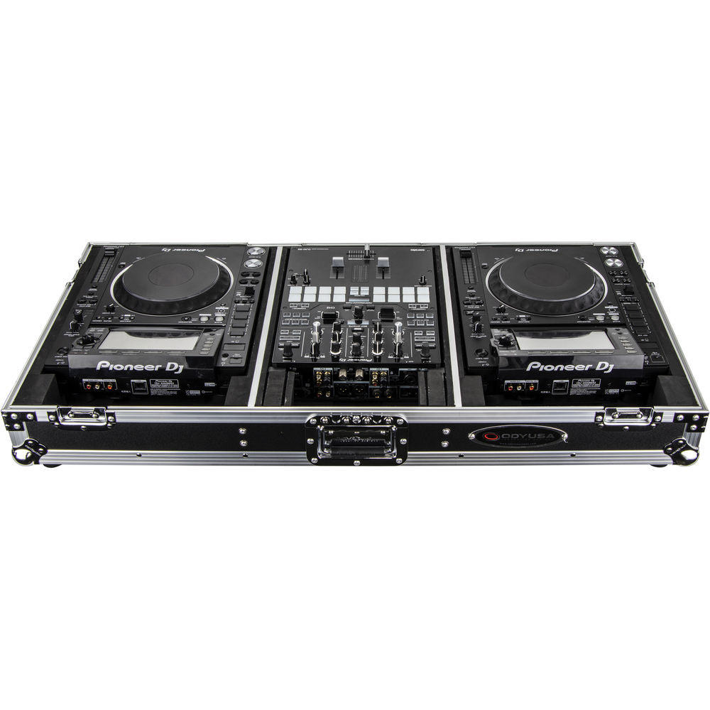 Odyssey FZ10CDJWXD Coffin Flight Case for 10” DJ Mixer & 2x Media Players - Silver and Black