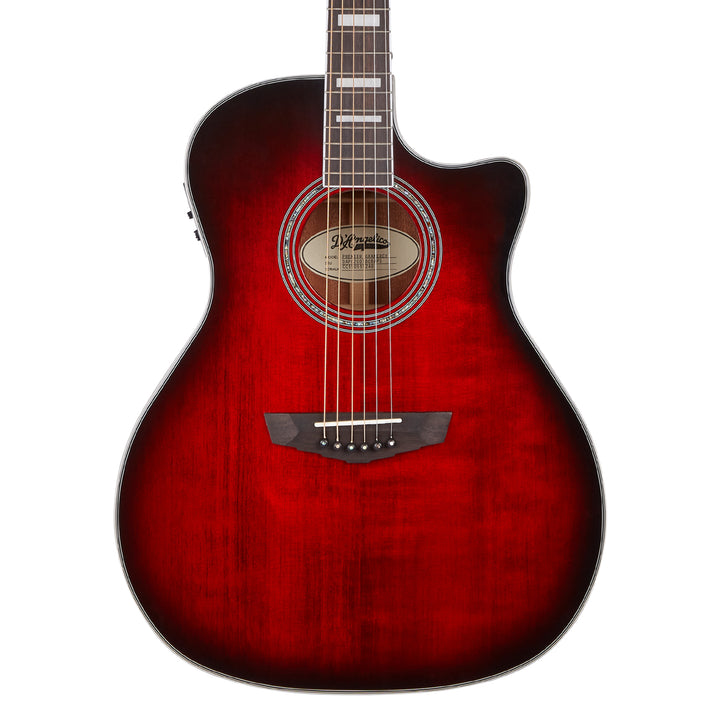 D'Angelico Premier Gramercy Acoustic Guitar - Translucent Black Cherry Burst