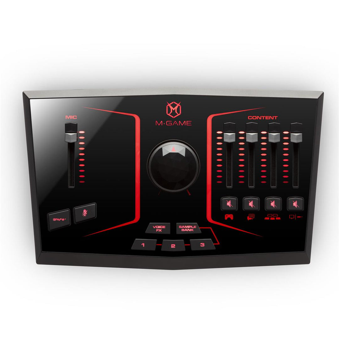 M-Game MGAMESOLOXUS Solo USB Streaming Mixer and Audio Interface with LED Lighting