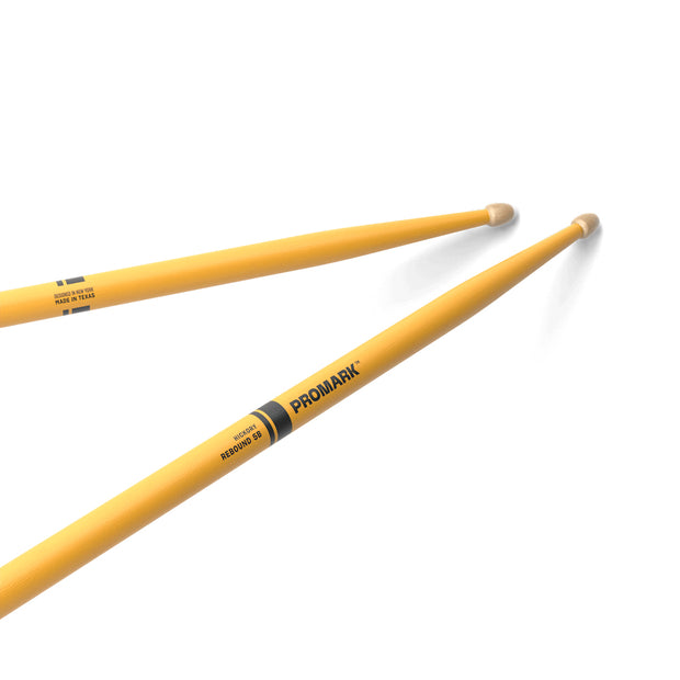 Promark RBH595AW REBOUND 5B Painted Hickory Wood Tip Drumstick - Promark Yellow