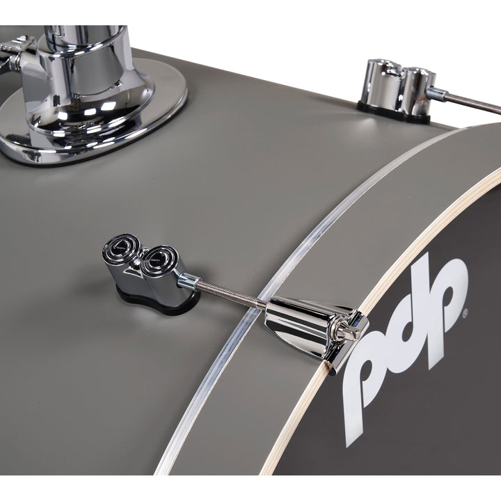 PDP Concept Maple Finish Ply CM5 5-Piece Kit Shell Pack w/ Chrome Hardware (18x22 w/ BDM, 8x10, 9x12, 14x16FT, 5.5x14 Snare) - Satin Pewter