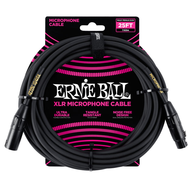 Ernie Ball Microphone Cable XLR Black - 25’