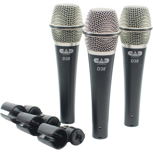 CAD D38X3 - D38 Super Cardioid Dynamic Microphones (3 Pack)