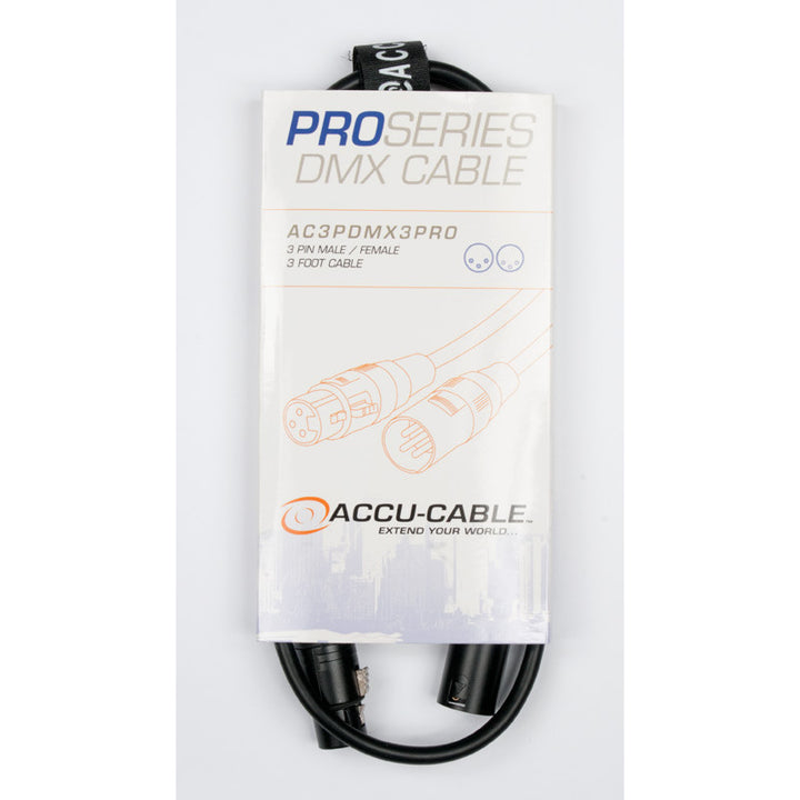 Accu-Cable Professional 3-Pin DMX Cable 3 Feet