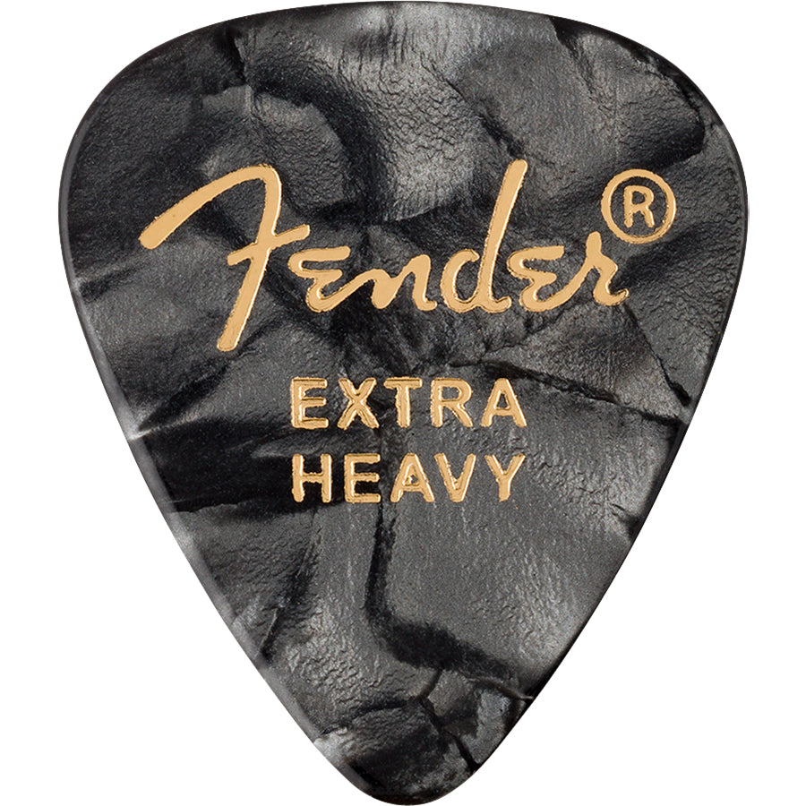 Fender Guitar Picks 351 Shape Premium Picks (12-Pack) Extra Heavy - Black Moto