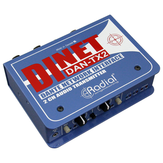 Radial DiNET DAN-TX2 2-Channel Dante Network Transmitter