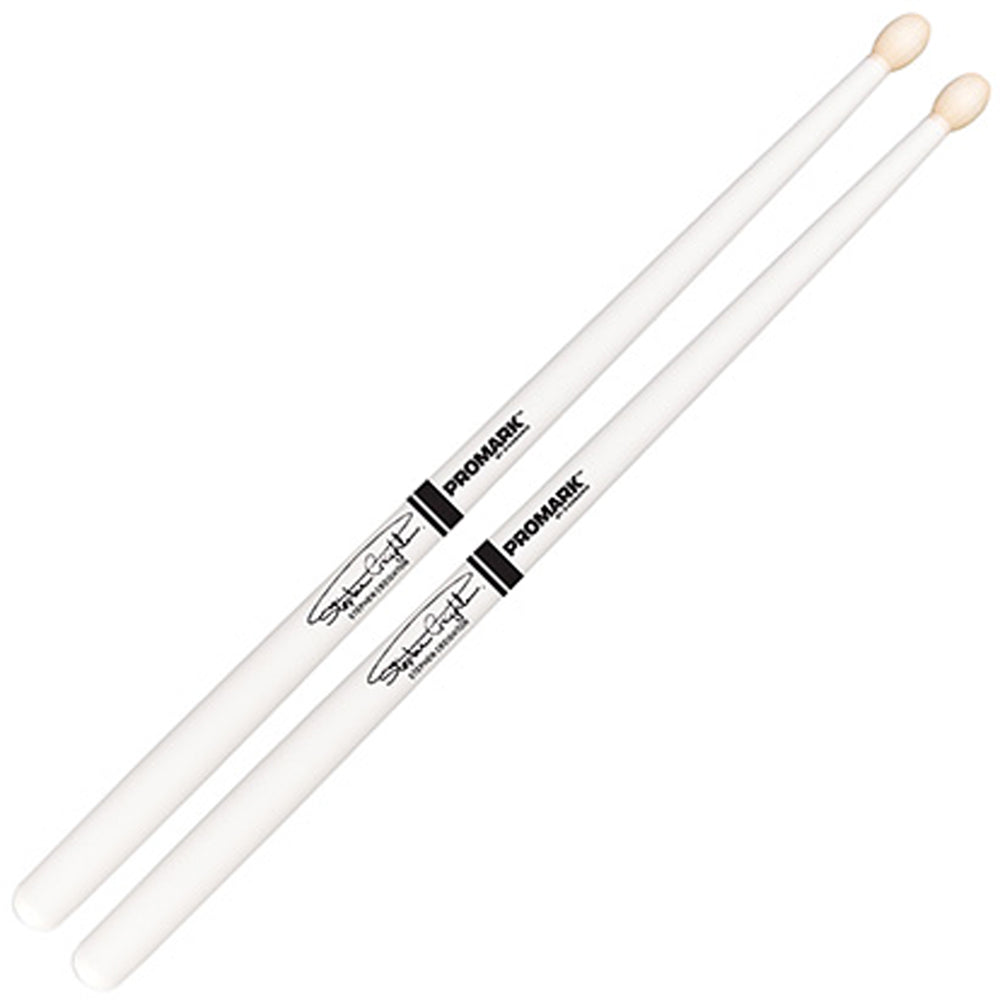 Promark PBSC-WHT -Promark Stephen Creighton Signature Painted White Pipe Band Drumsticks