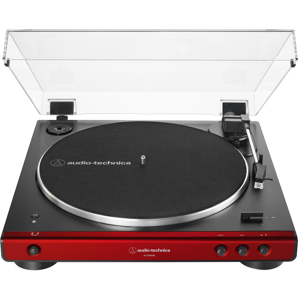 Audio-Technica Consumer AT-LP60XBT Stereo Turntable with Bluetooth - Red & Black